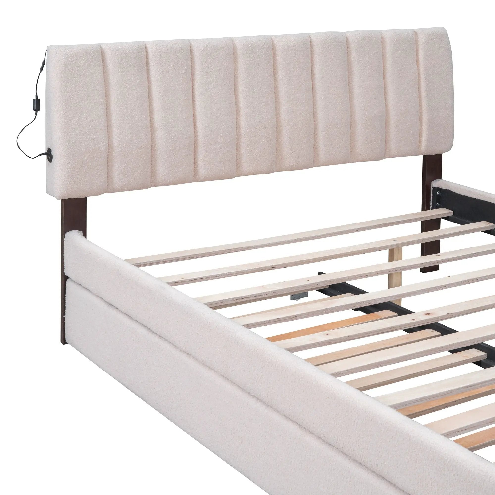 Upholstered Platform Bed With Trundle by HouseOfZazla