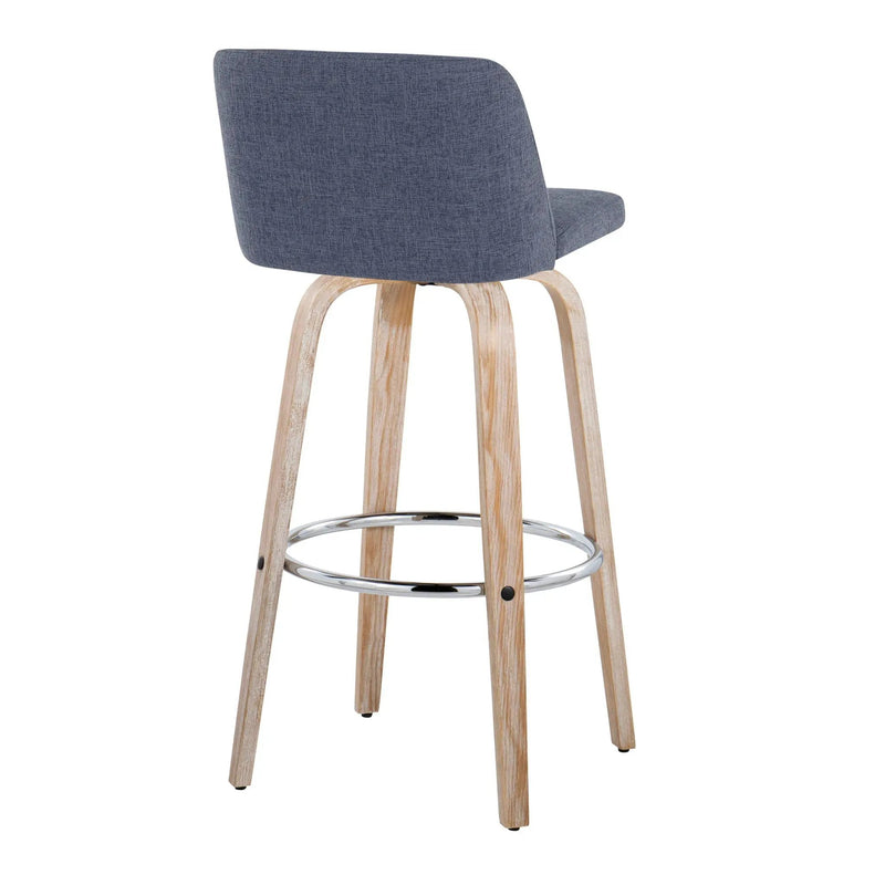 Toriano - Contemporary Fixed Height Barstool With Swivel & Round Footrest (Set of 2) by HouseOfZazla