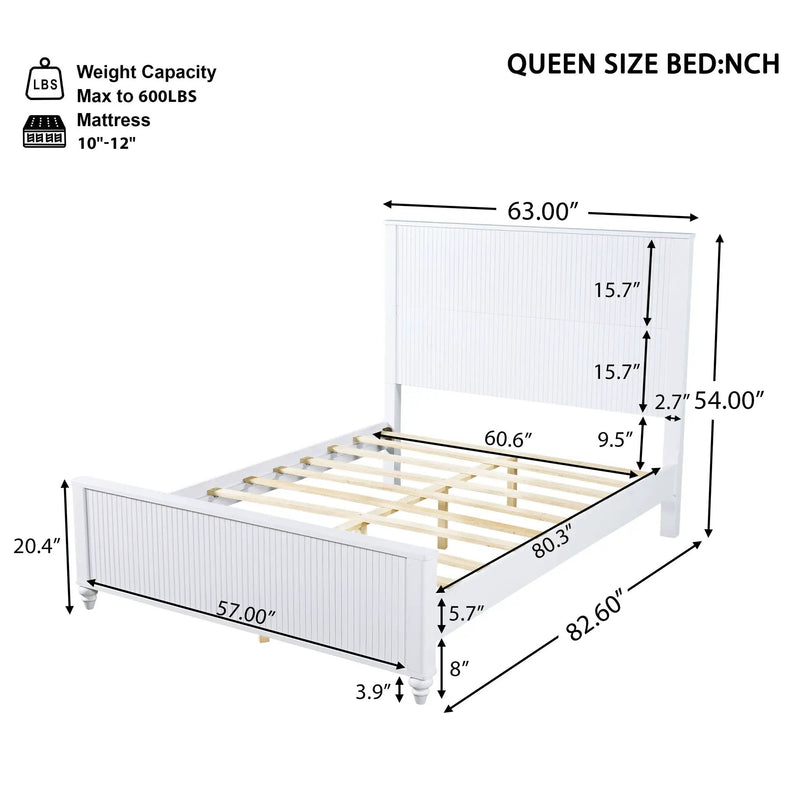 White Queen Size Bed Frame by HouseOfZazla
