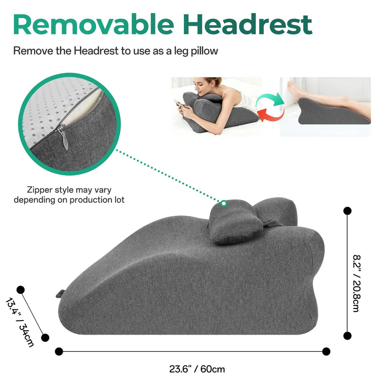 Ergonomic Spinal Posture Support & Multi-Functional Bed Pillow - Grey by HouseOfZazla