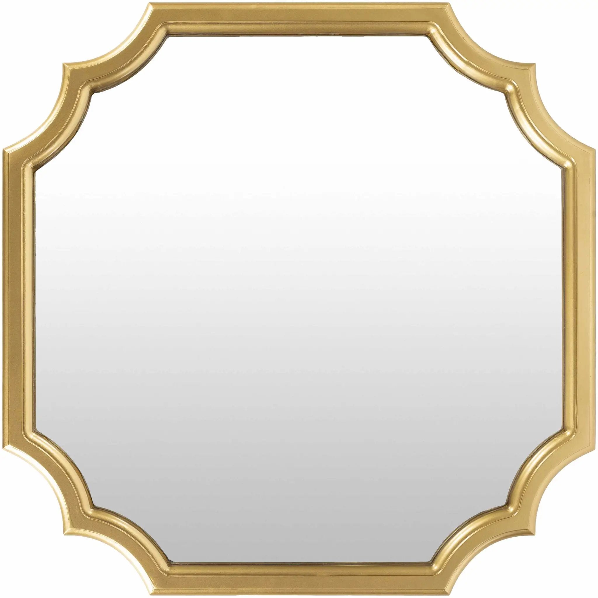 Abangay Gold Contemporary Wood Frame Mirror - Clearance by Boutique Rugs