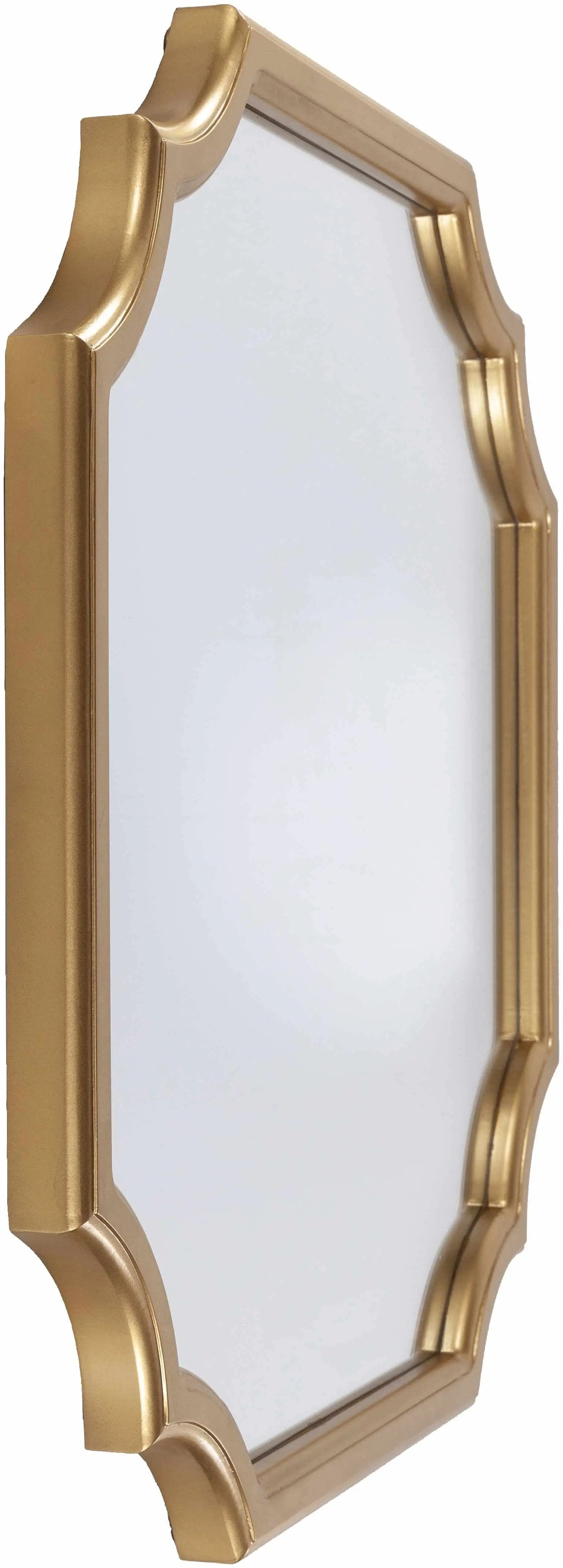 Abangay Gold Contemporary Wood Frame Mirror - Clearance by Boutique Rugs