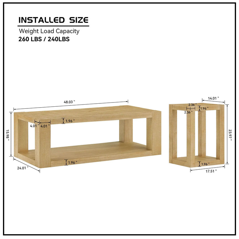 2-Piece Modern Rectangle Coffee Table Set by HouseOfZazla