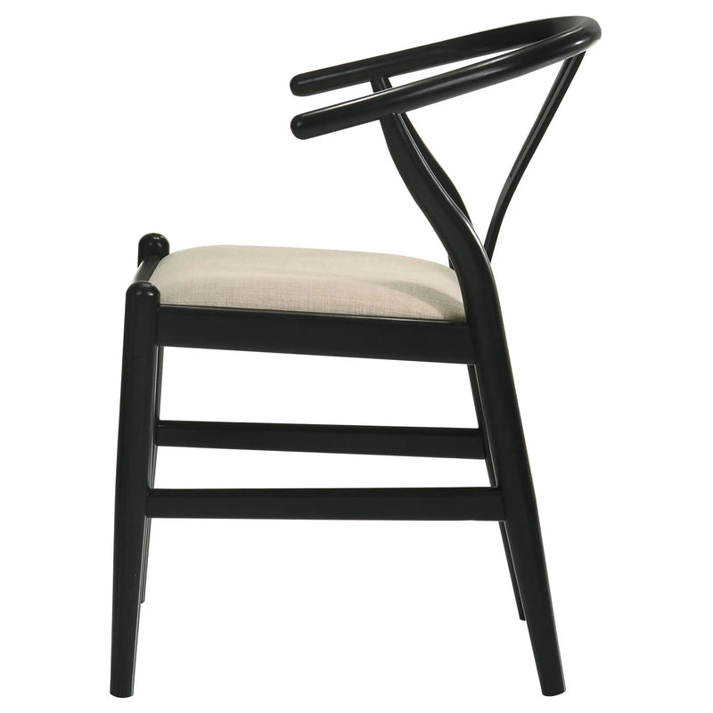 Crestmont Wood Wishbone Dining Side Chair Black (Set of 2) by Unique Piece Furniture
