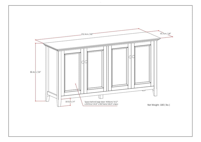 Amherst - 4 Door Storage Cabinet by HouseOfZazla
