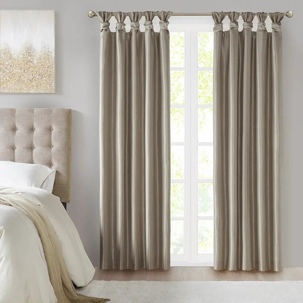 Twist Tab Total Blackout Window Curtain Panel Pewter 50x84 by HouseOfZazla