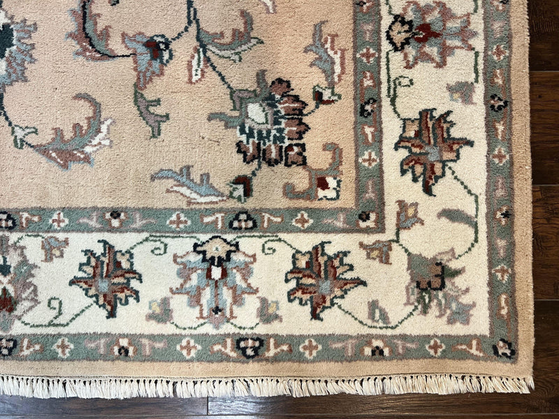 Indo Persian Rug 6x9, Handmade Vintage Wool Carpet, Floral Allover by Jewel Rugs