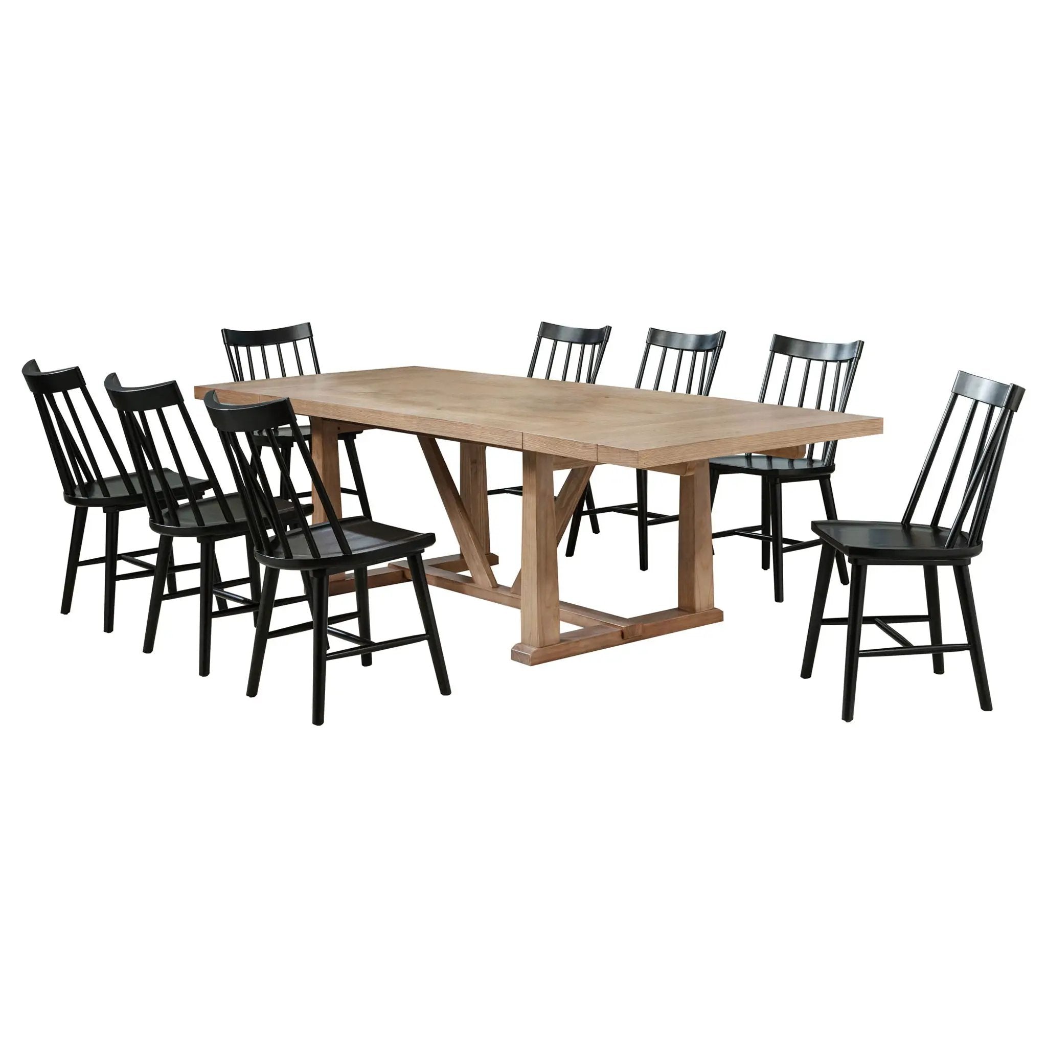 Middleton 9-piece Extension Leaf Dining Set Brown and Black by Unique Piece Furniture