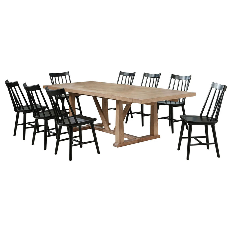 Middleton 9-piece Extension Leaf Dining Set Brown and Black by Unique Piece Furniture