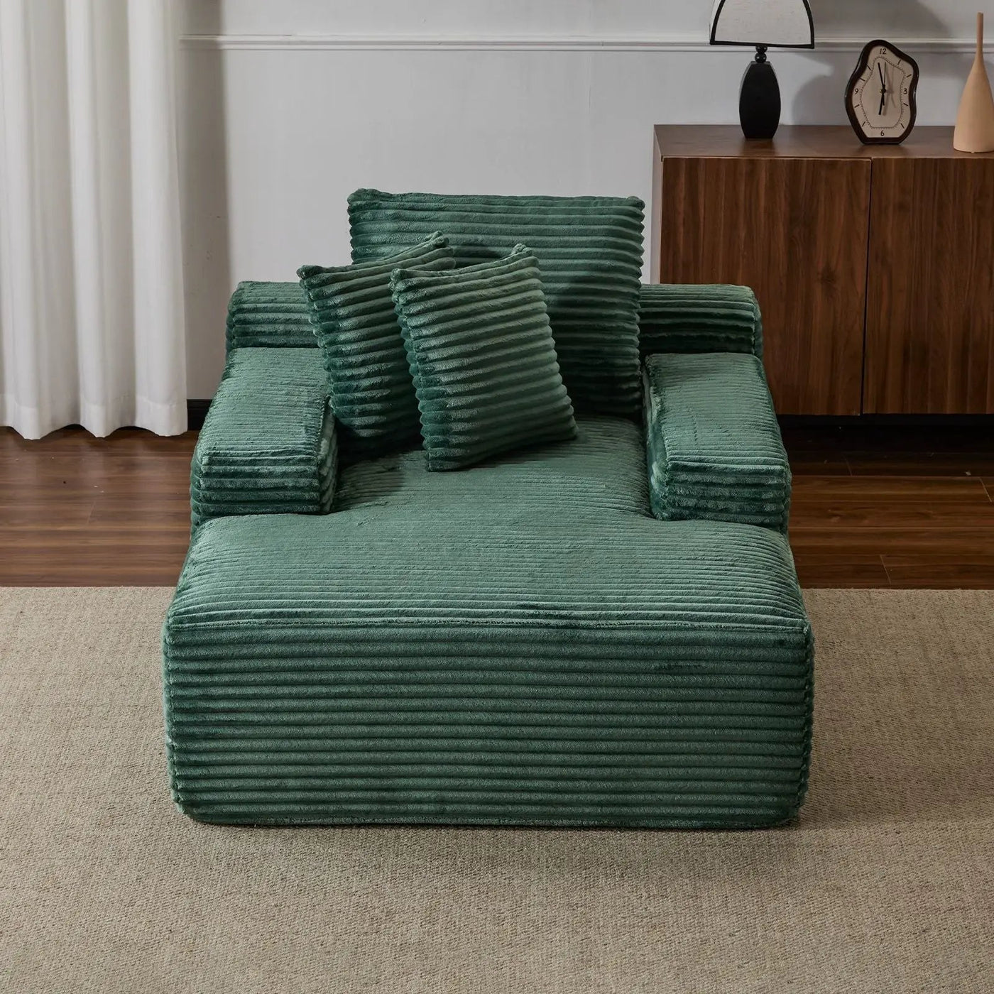 Oversized Chaise Lounge Chair Cozy Cloud Couch With 3 Throw Pillows And Wide Armrest by Unique Piece Furniture