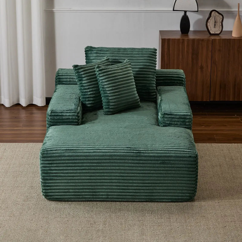 Oversized Chaise Lounge Chair Cozy Cloud Couch With 3 Throw Pillows And Wide Armrest by Unique Piece Furniture