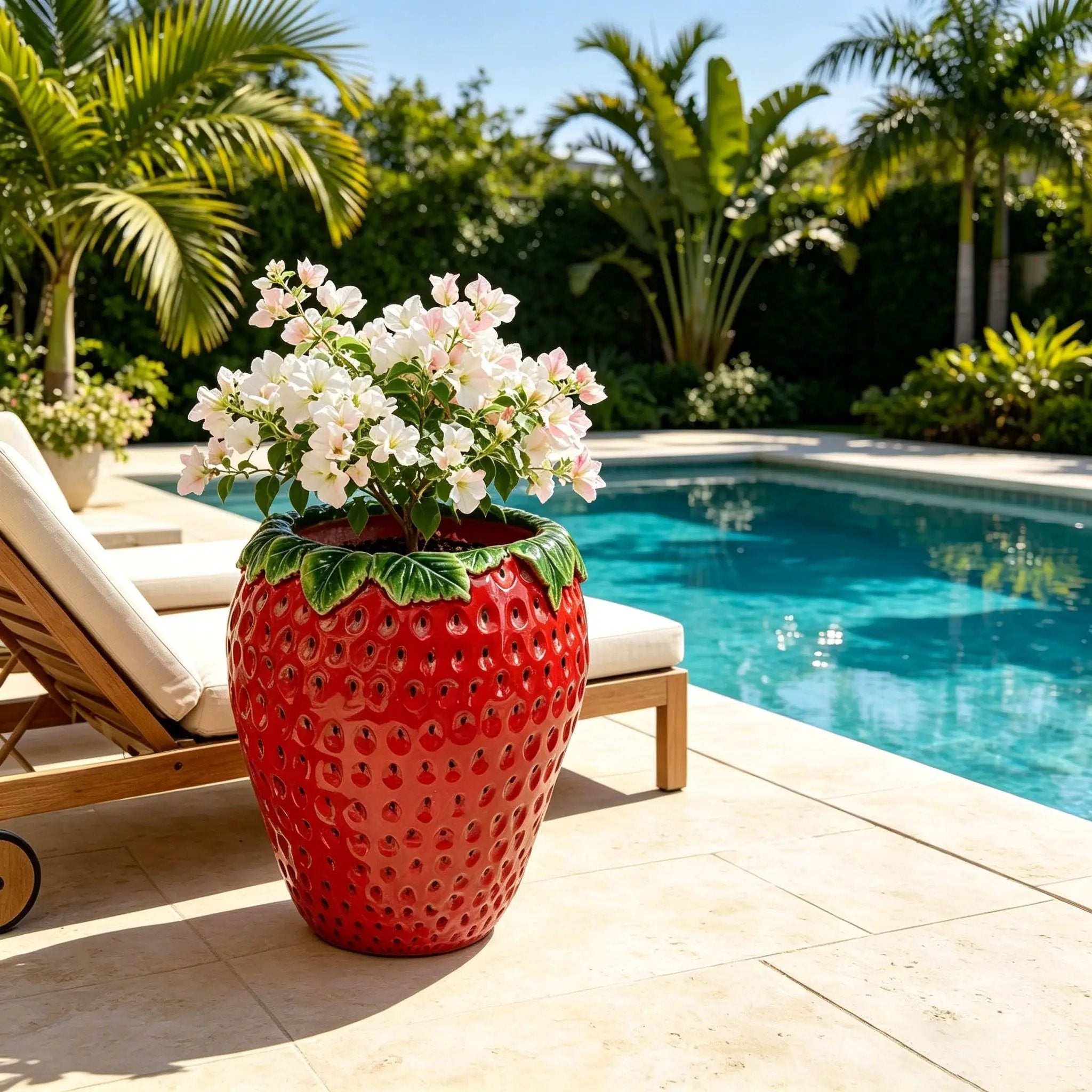 15'' Tall Strawberry Shaped Planter Pot by HouseOfZazla