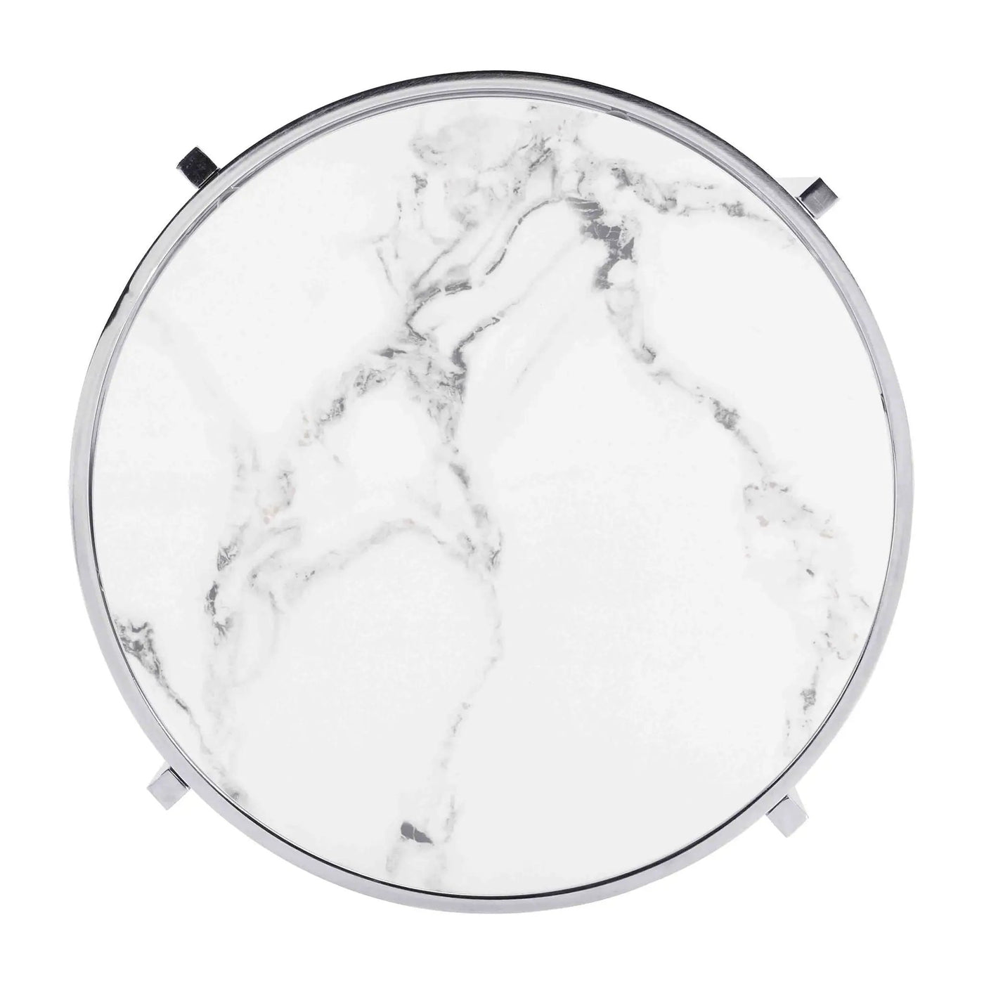 Elegant Round Table With Sintered Stone Top & Sturdy Metal Frame by Unique Piece Furniture