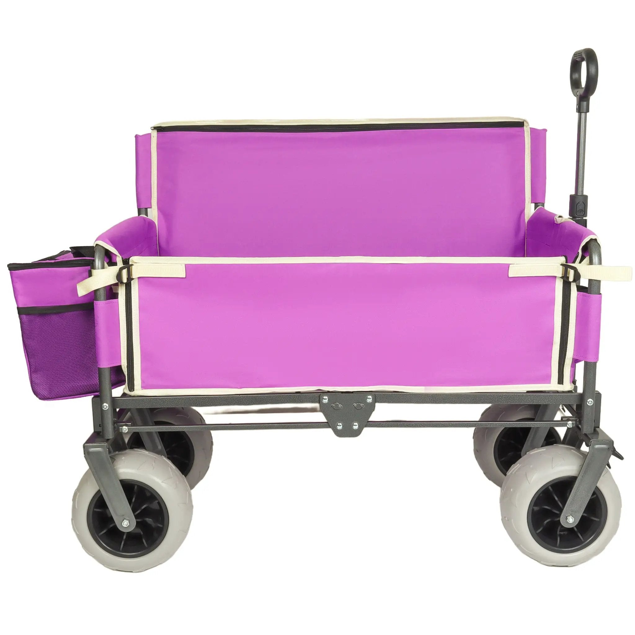 3-in-1 Heavy-Duty Folding Wagon Cart with Bench Seat & Storage by HouseOfZazla