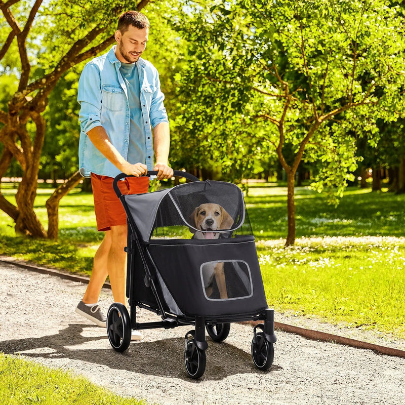 PawHut Foldable Doggy Stroller for Medium Large Dogs and Cats by HouseOfZazla