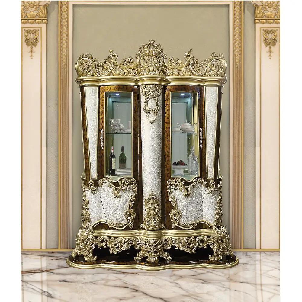 Desiderius - Curio - Antique Gold & Hand-Painted Brown by Unique Piece Furniture