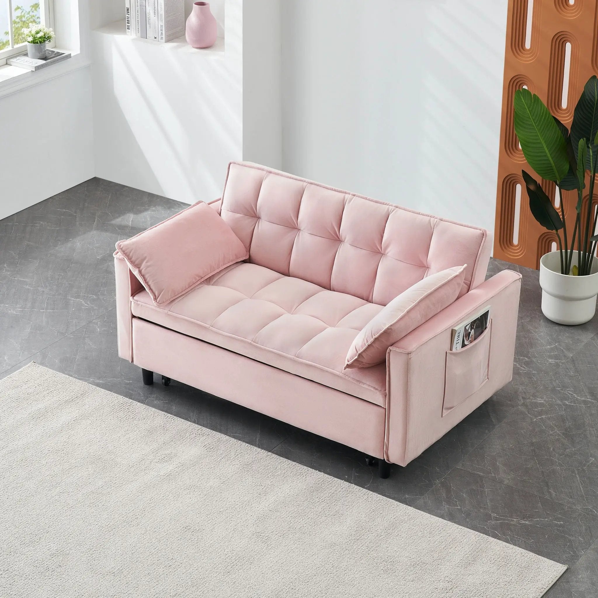 Sofa Bed With Pockets, 3 In 1 Convertible For Living Room by Unique Piece Furniture