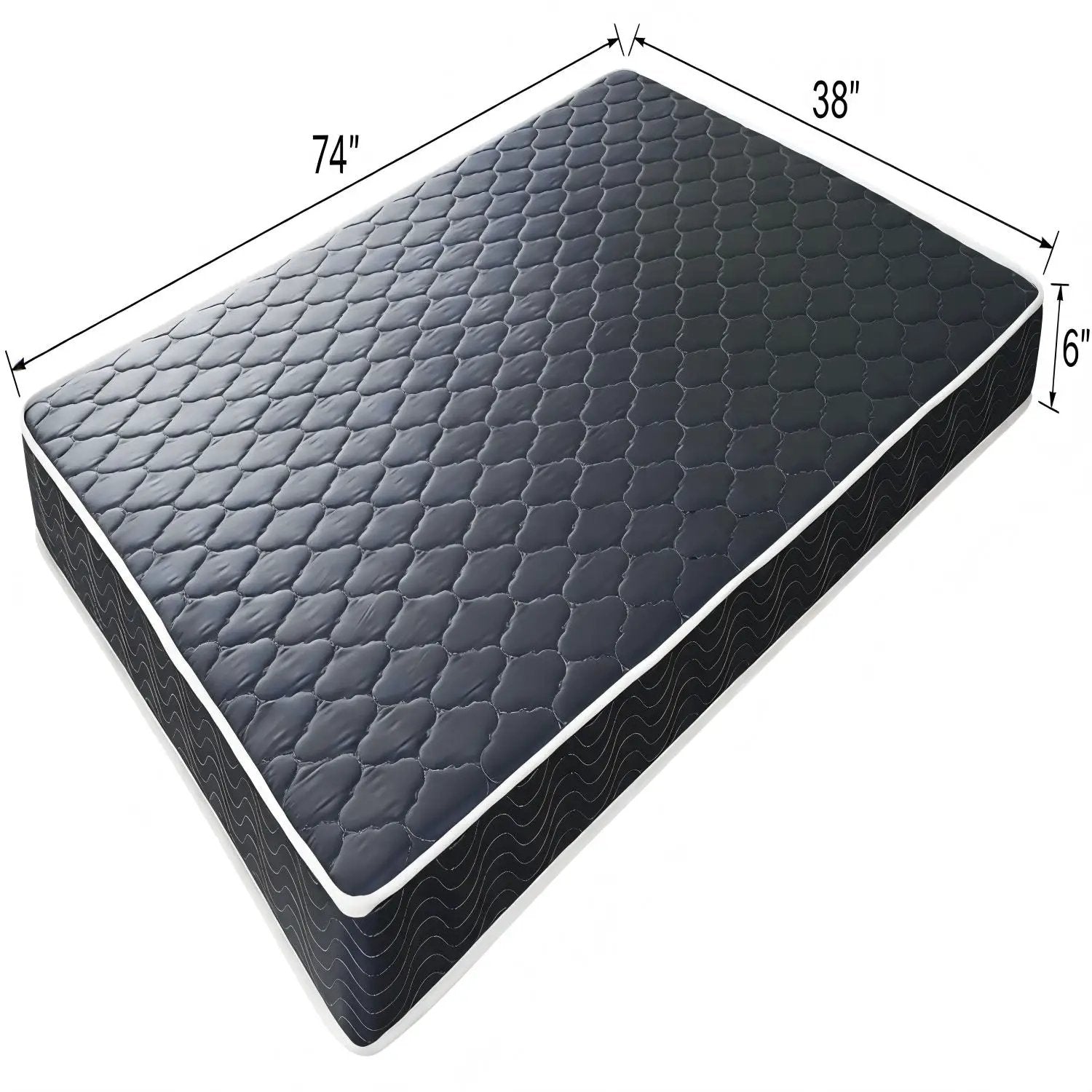 6" Waterproof Foam Mattress - Black / Blue - Twin by HouseOfZazla