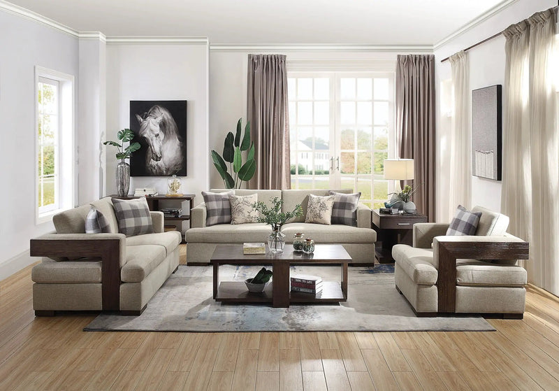 Niamey - Sofa With 4 Toss Pillows - Walnut by Unique Piece Furniture