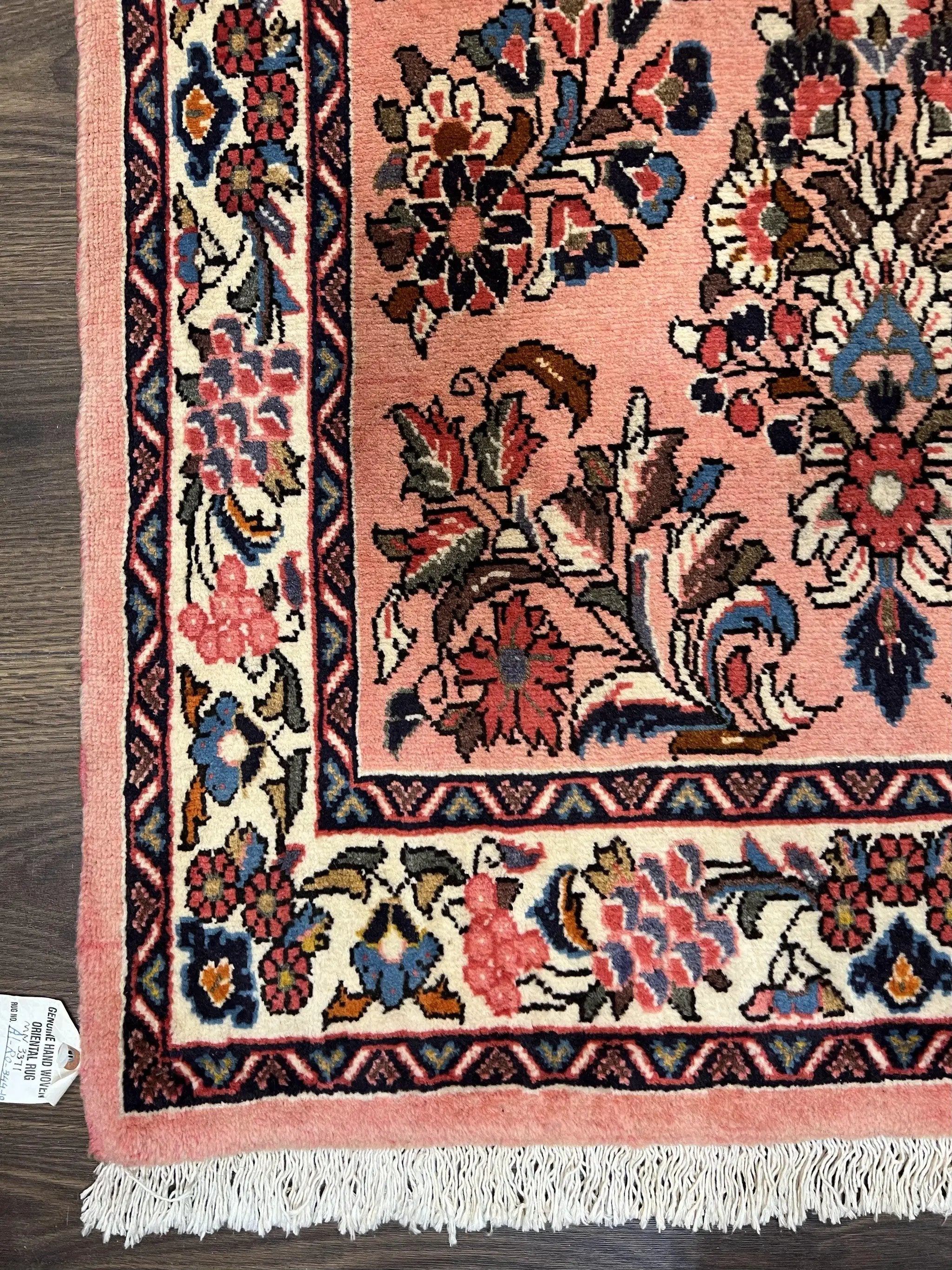 Persian Sarouk Runner Rug 2.9 x 13.6, Wool Floral Hand Knotted Runner by Jewel Rugs