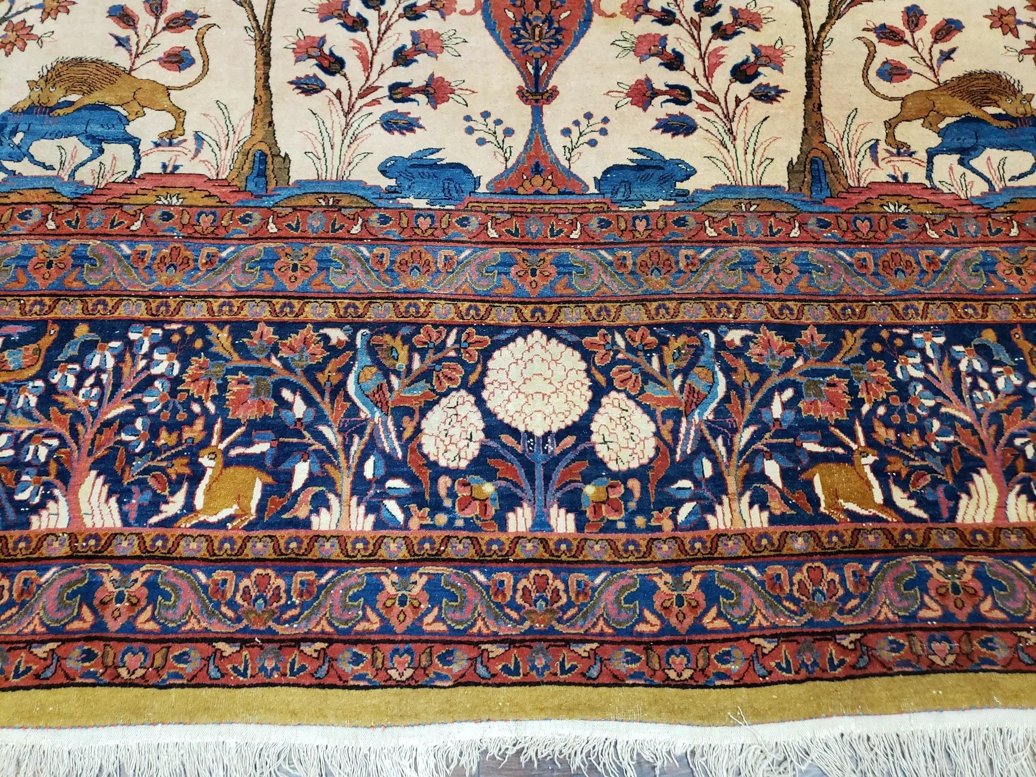 Antique Persian Kashan Tree of Life Rug 10x13 by Jewel Rugs