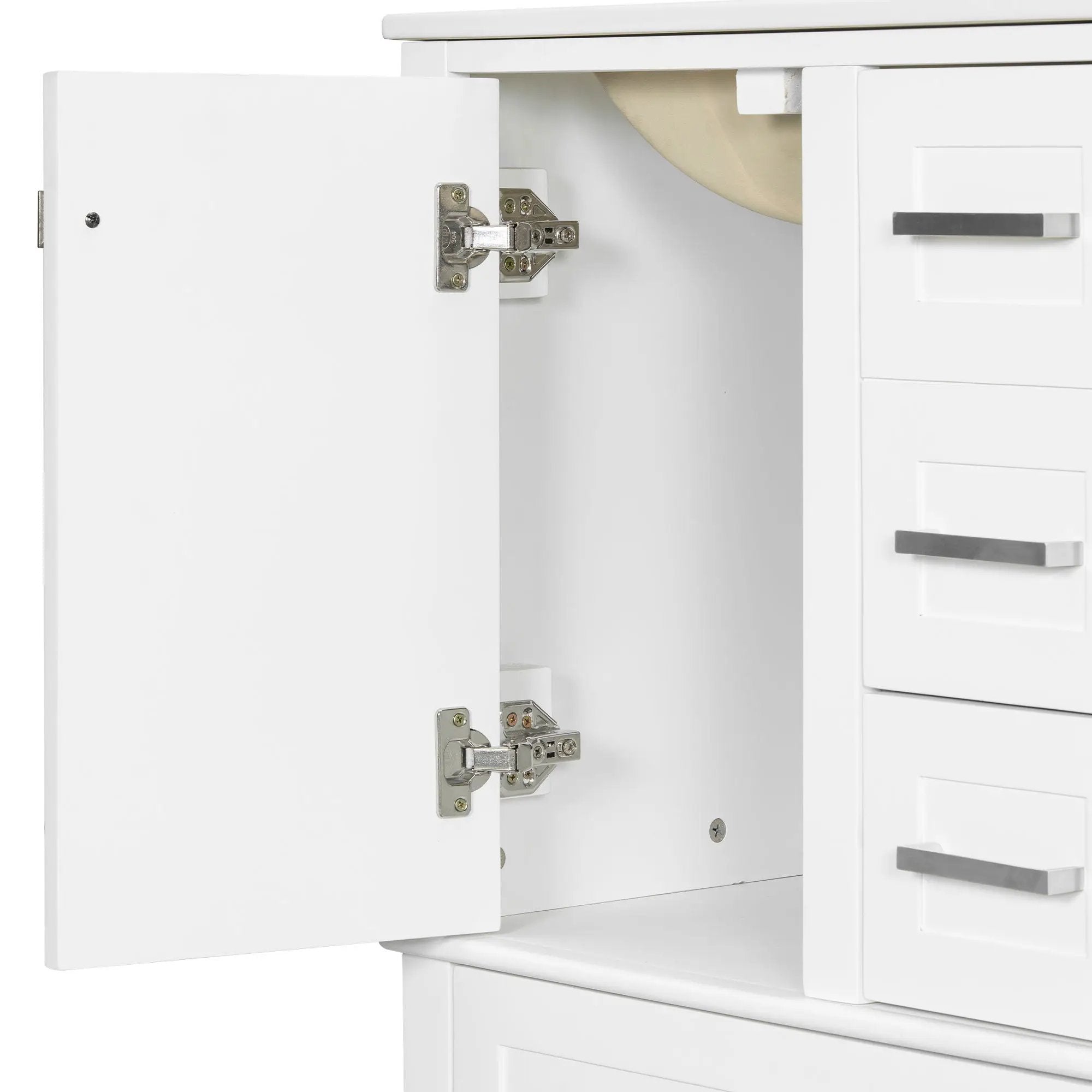 Bathroom Vanity, Modern Bathroom Cabinet With Sink Combo Set, Bathroom Storage Cabinet With A Soft Closing Door And 3 Drawers, Solid Wood Frame by HouseOfZazla