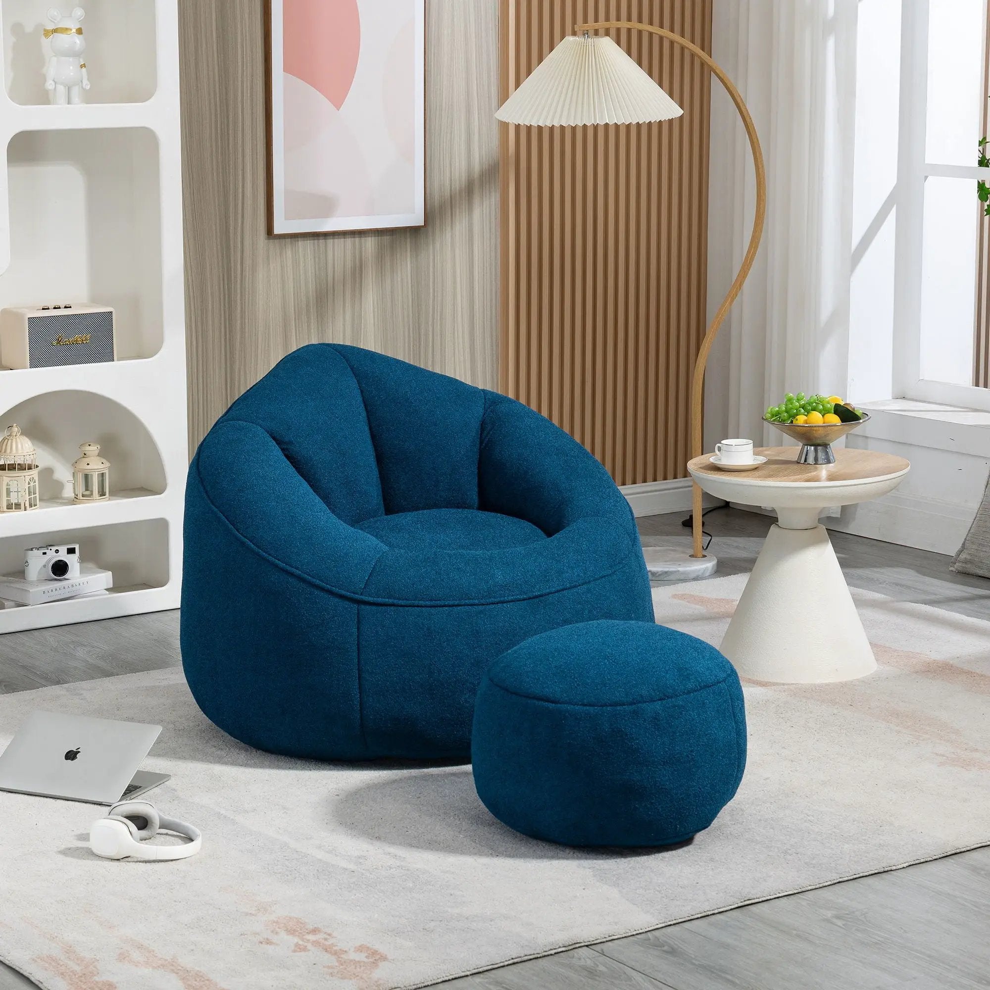 Bedding Bean Bag Sofa Chair High Pressure Foam With Footrest by Unique Piece Furniture