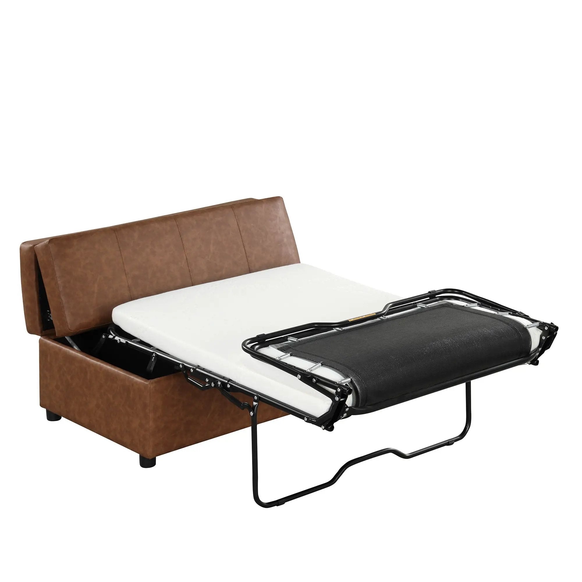 Twin Size Folding Ottoman Sleeper Bed With Mattress Convertible Guest Bed by HouseOfZazla