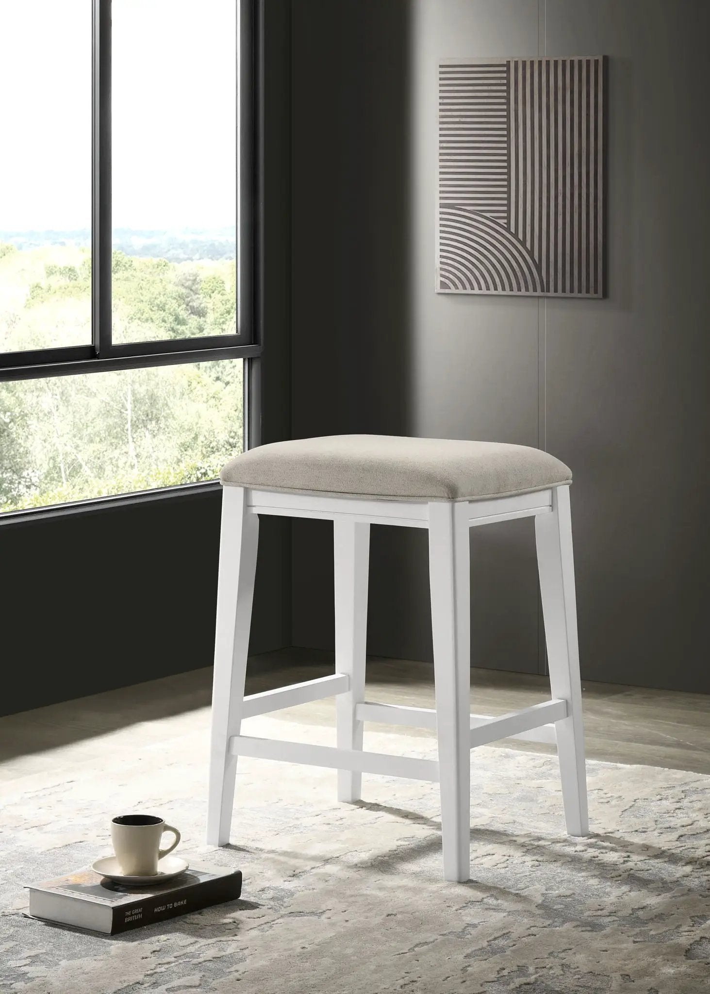 Sasha - 17" Counter Height Stool With Upholstered Seat by Unique Piece Furniture