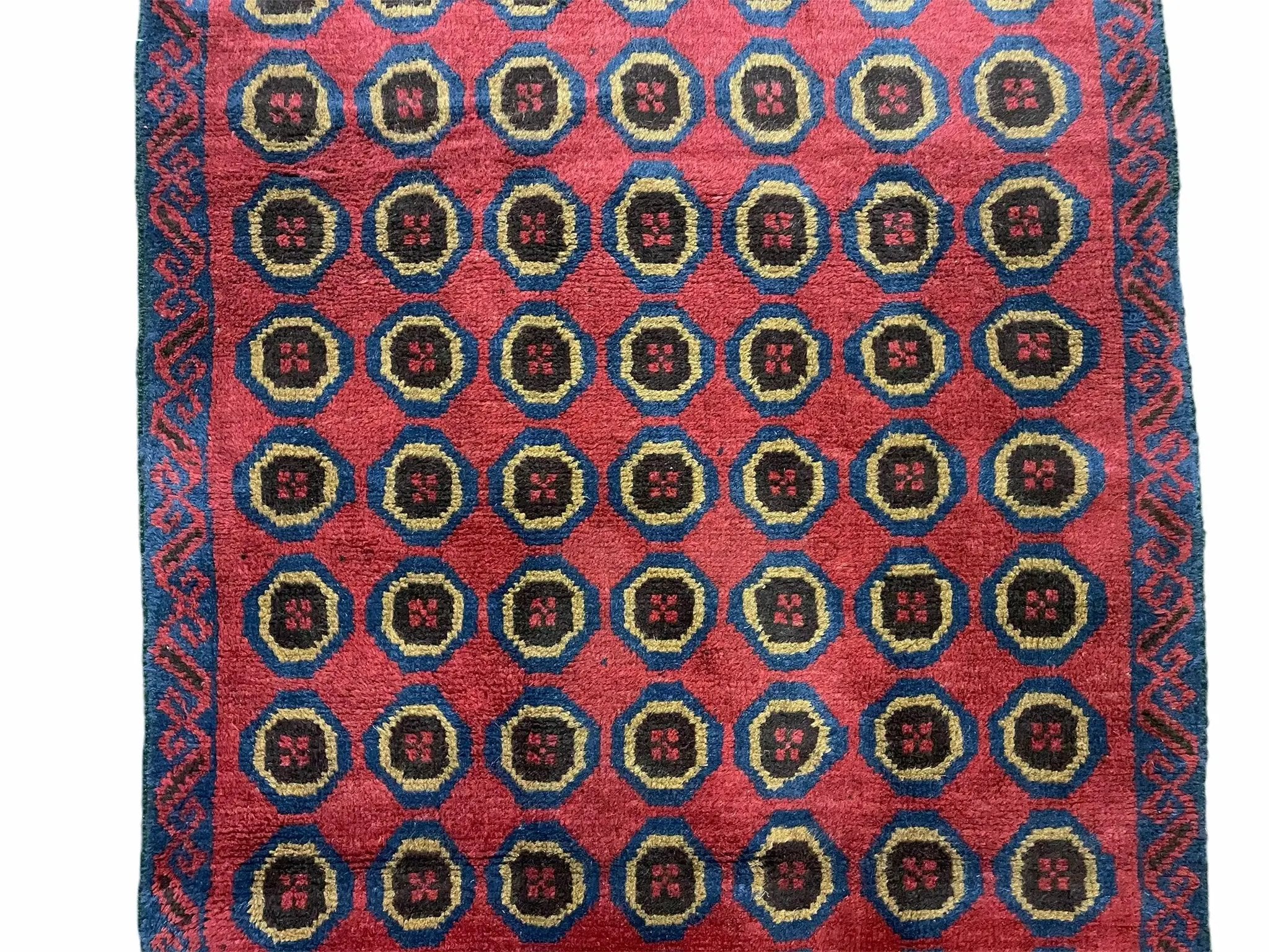 3'X 4'8" Vintage Handmade Tribal Wool Rug Balouchi Rug Afghan Rug Red Beige Blue by Jewel Rugs
