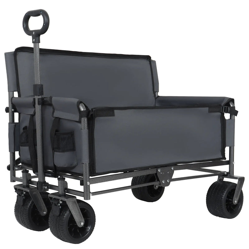 3-in-1 Convertible Folding Wagon Cart with Bench Seat & Storage by HouseOfZazla