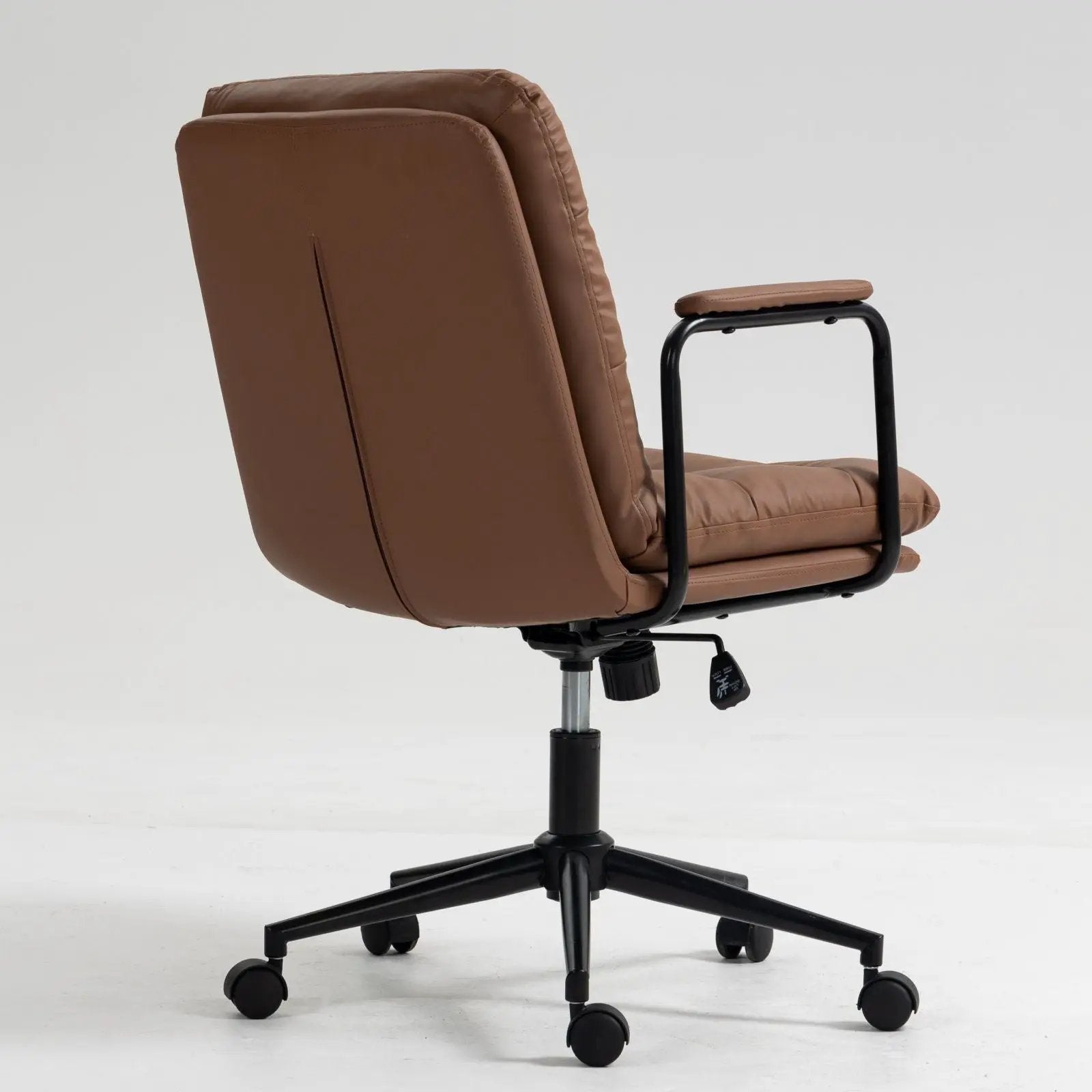Office Chair, Mid Back Home Office Desk Task Chair With Wheels And Arms Ergonomic Computer Rolling Swivel Chair With Padded Armrest by HouseOfZazla