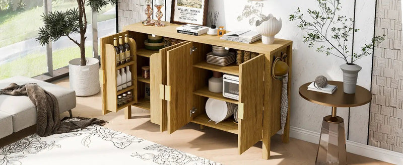 U_STYLE Modern 57.5" Stripe Door Storage Cabinet by HouseOfZazla