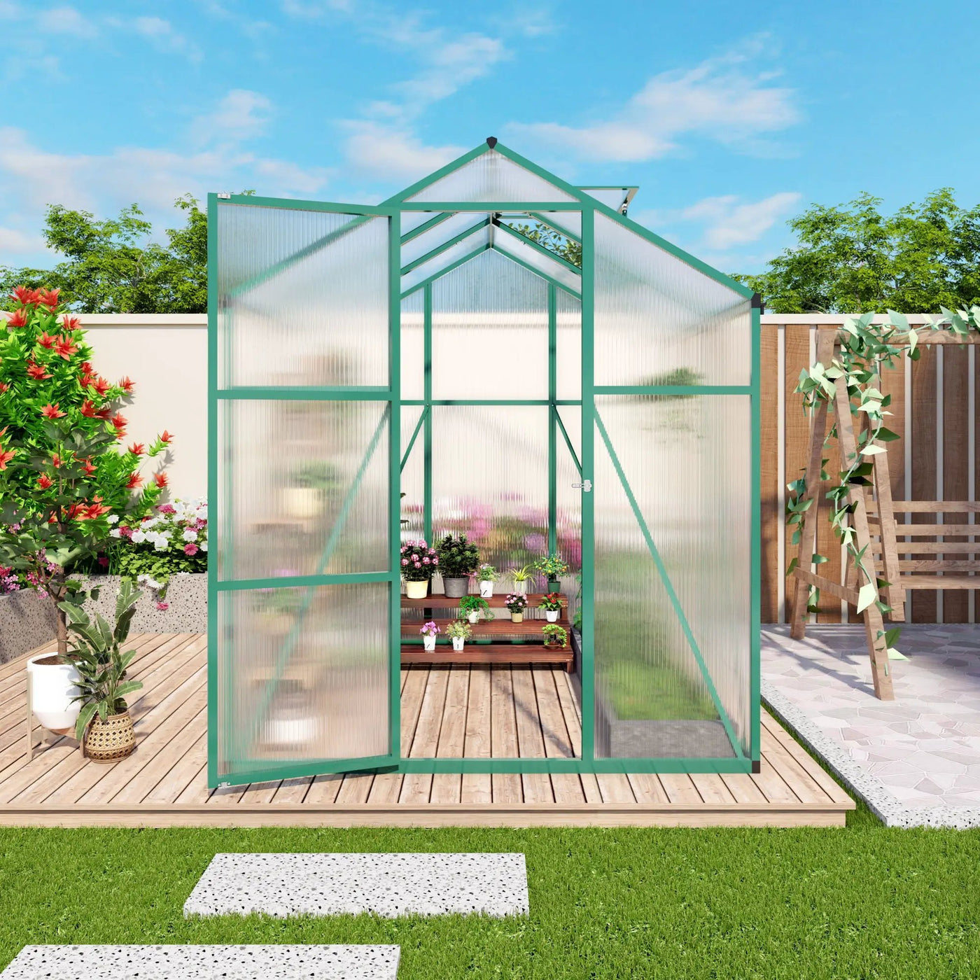 Polycarbonate Walk-In house, Raised Base For Outdoor In All Season by HouseOfZazla