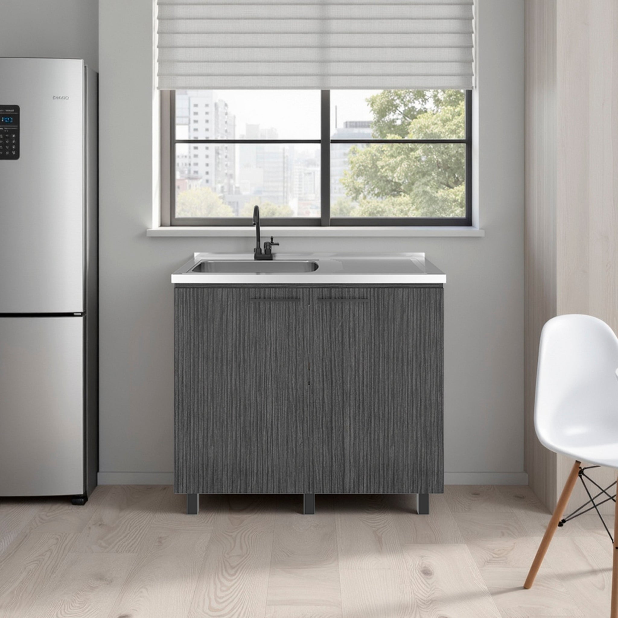 Gold Utility Sink Cabinet with 2 Doors and 3 Shelves by HouseOfZazla