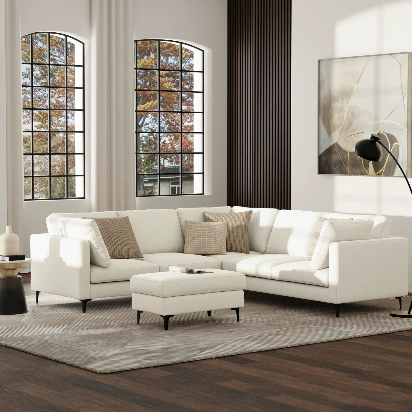 Ava - Mid Century Corner Sectional Sofa Handcrafted by Unique Piece Furniture