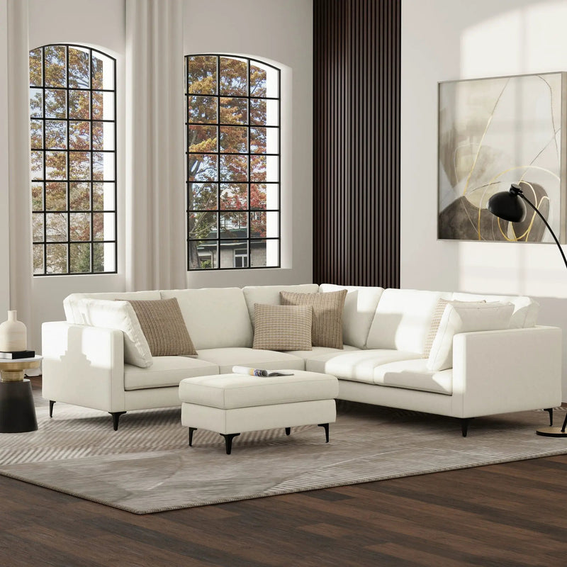 Ava - Mid Century Corner Sectional Sofa Handcrafted by HouseOfZazla