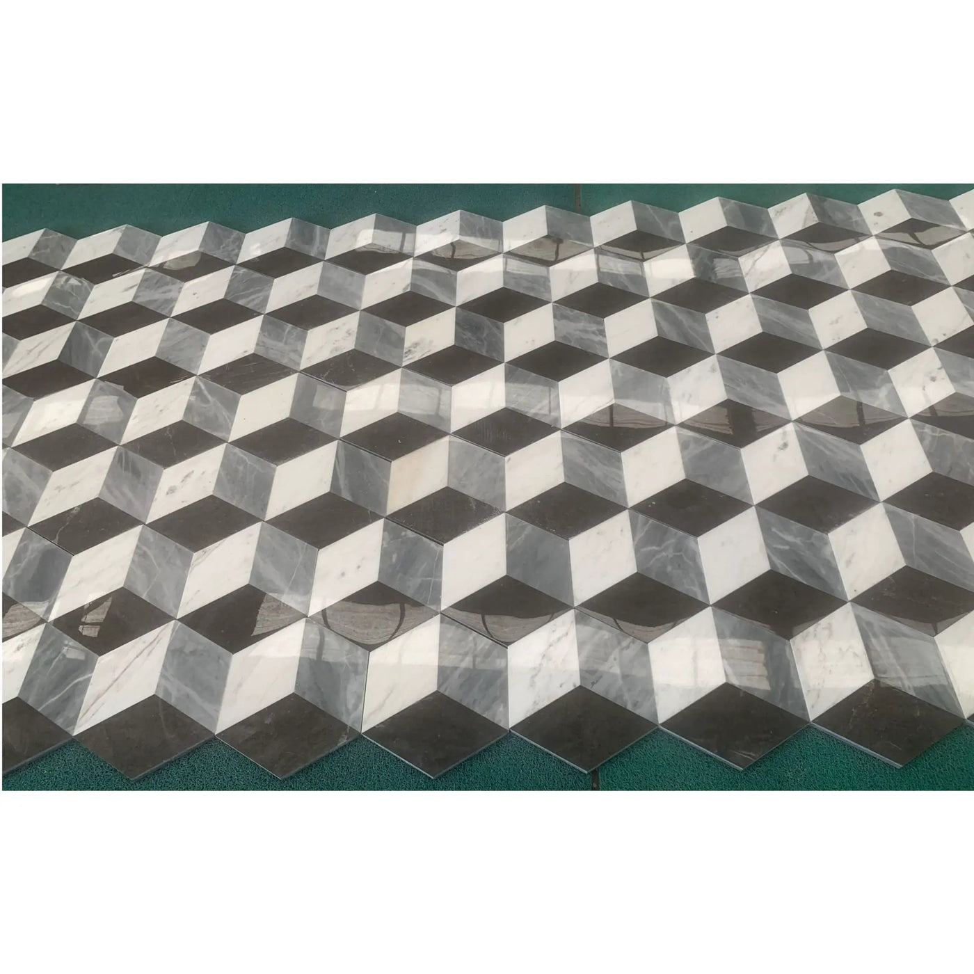 Hexagon Water Tiles For Floor And Wall (Set of 12) by HouseOfZazla