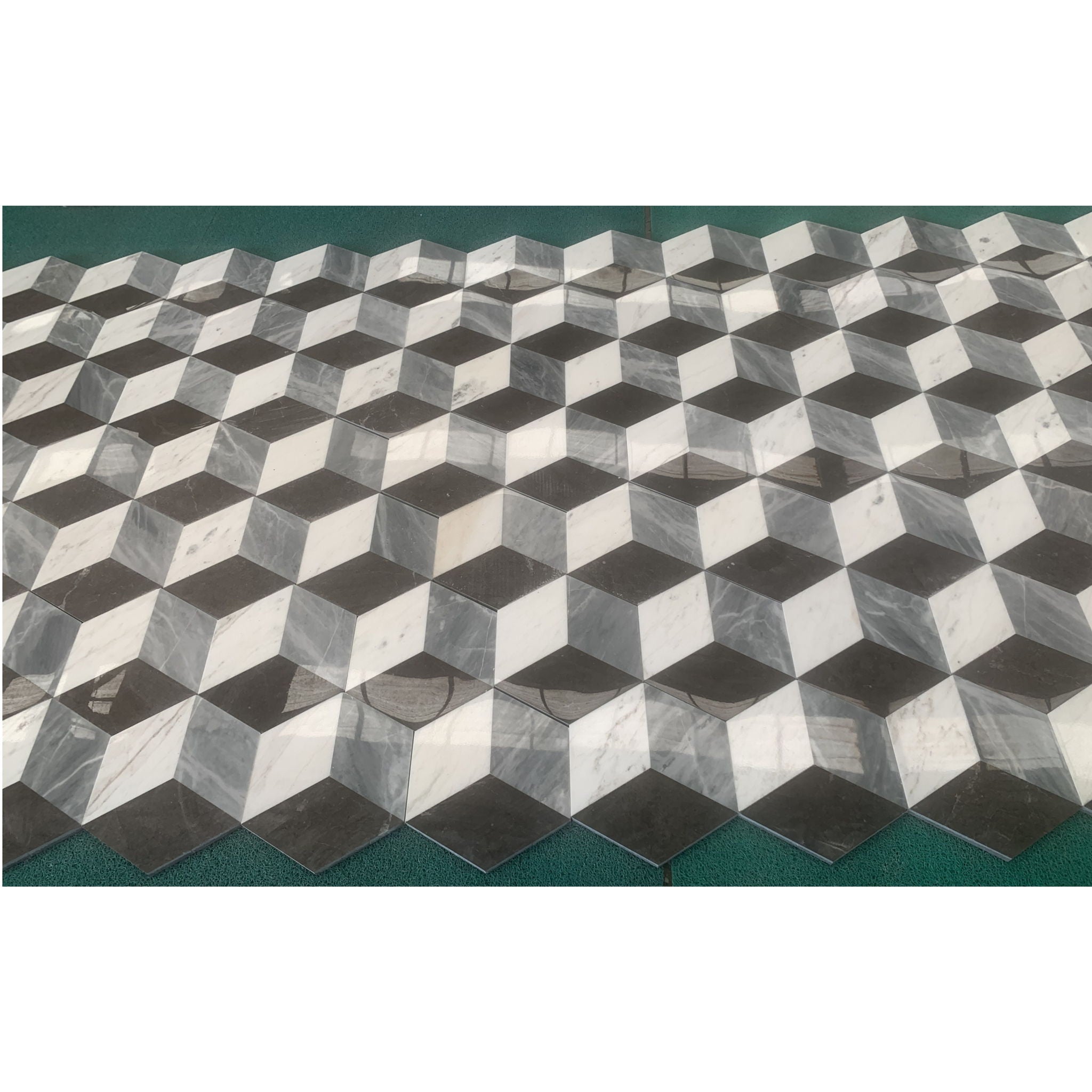 Hexagon Water Tiles For Floor And Wall (Set of 12) by HouseOfZazla