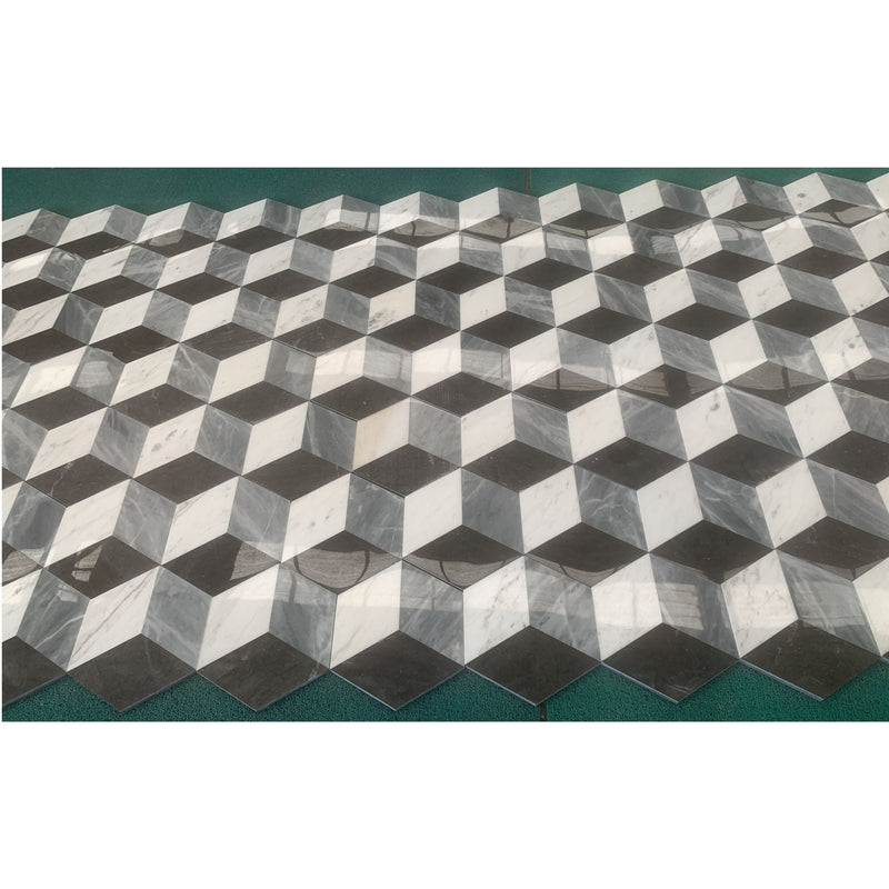 Hexagon Water Tiles For Floor And Wall (Set of 12) by HouseOfZazla
