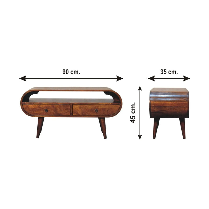 Solid Wood Circular TV Stand by HouseOfZazla