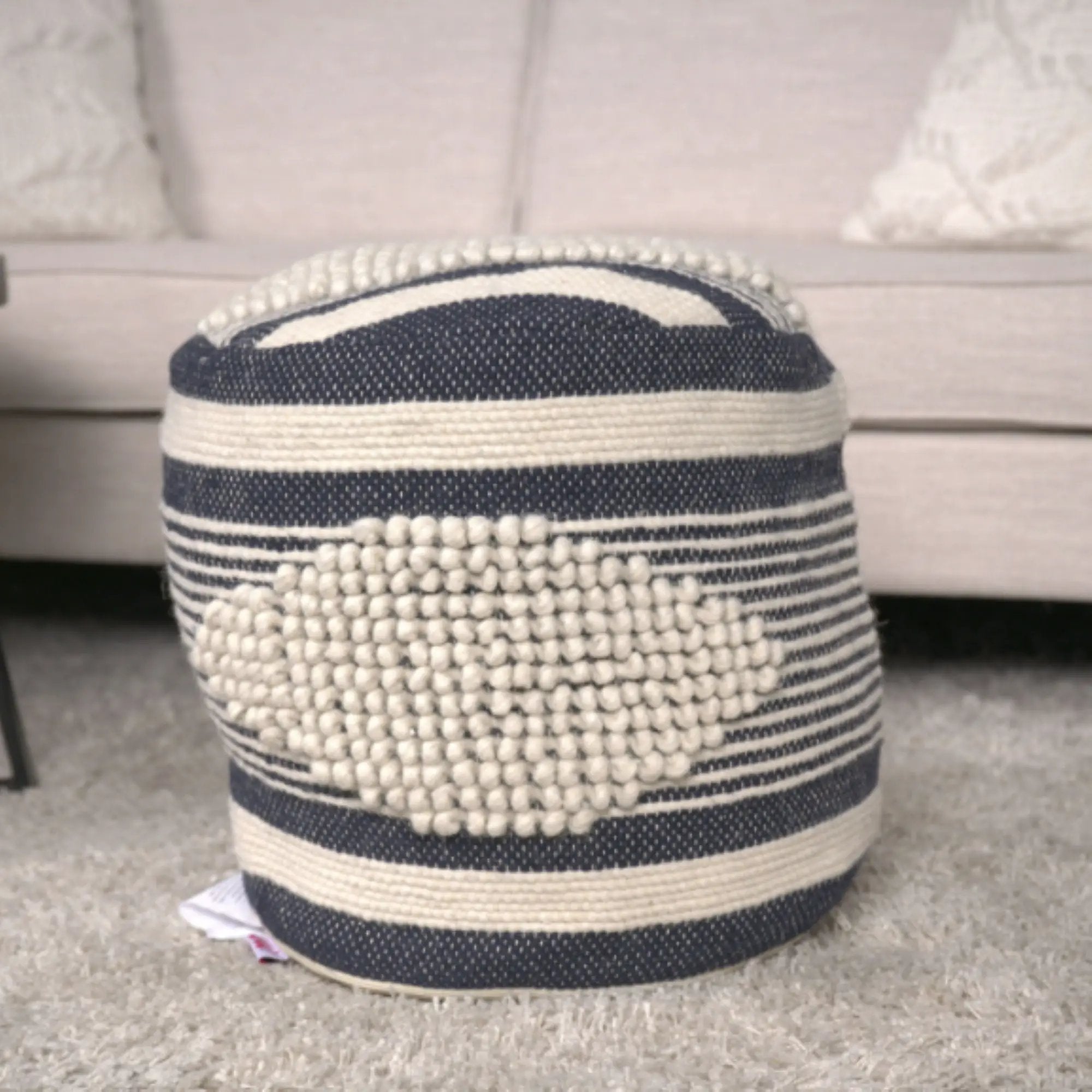 Diamond - Handcrafted Cylindrical Pouf by Unique Piece Furniture