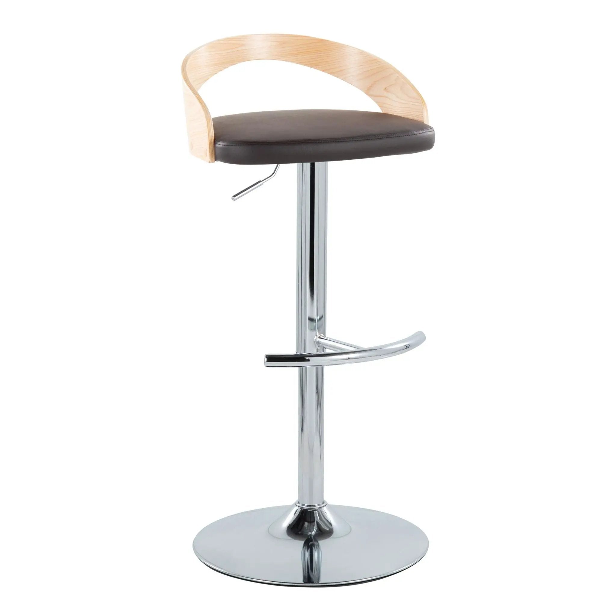 Grotto - Contemporary Adjustable Barstool, Swivel With Rounded T Footrest (Set of 2) by Unique Piece Furniture