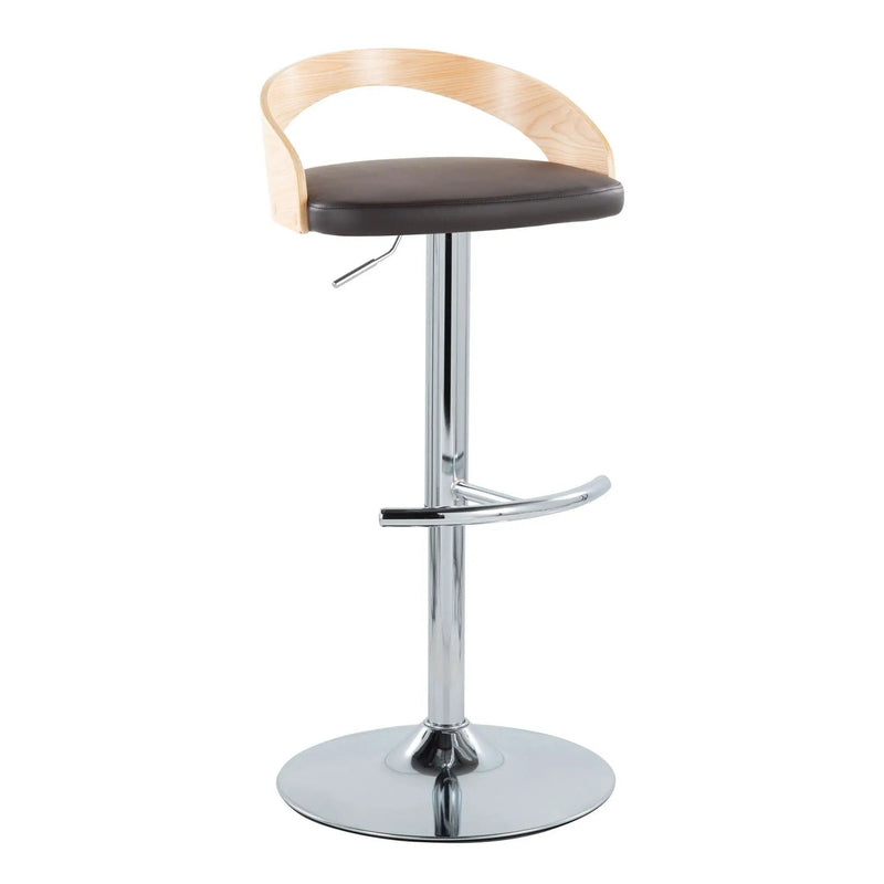 Grotto - Contemporary Adjustable Barstool, Swivel With Rounded T Footrest (Set of 2) by HouseOfZazla