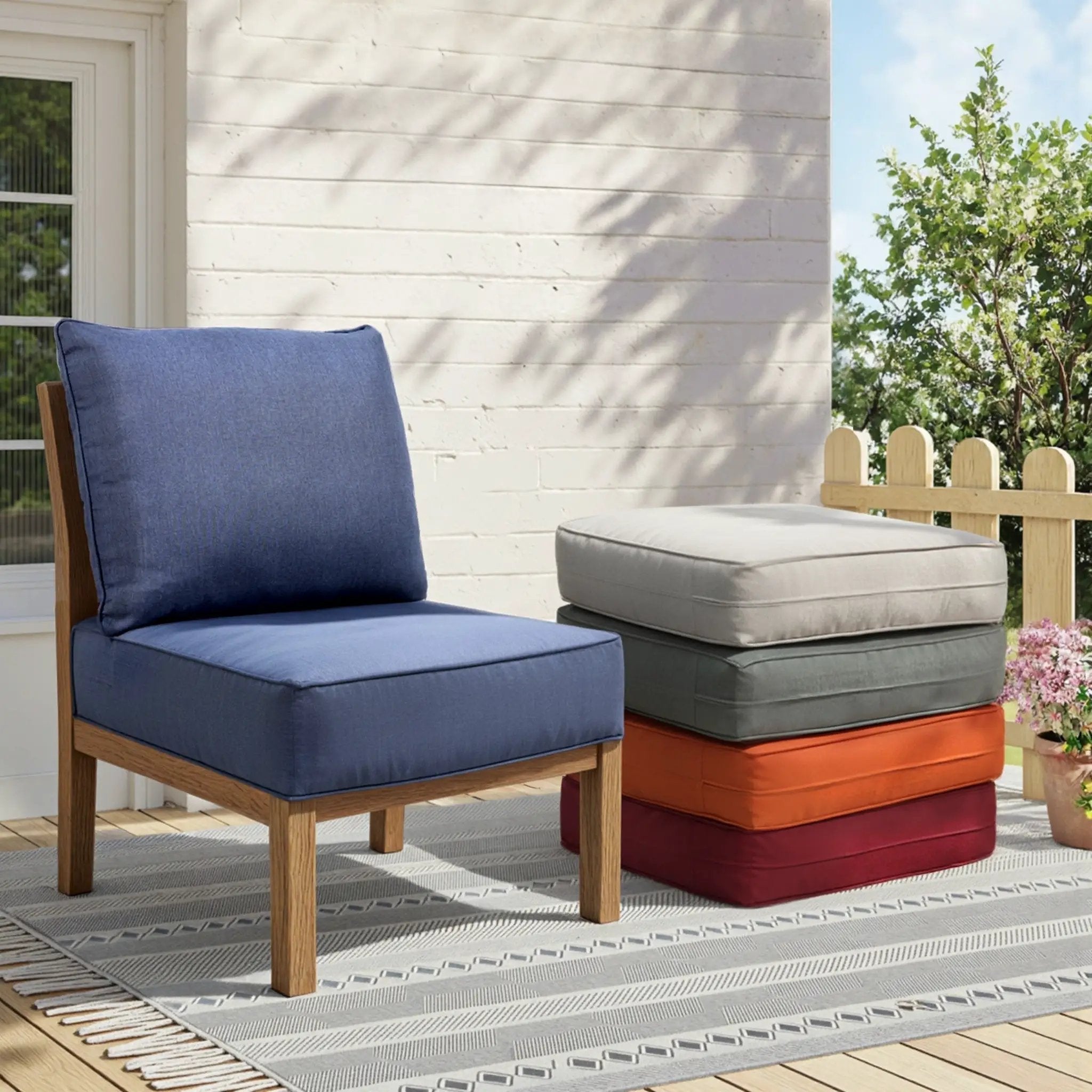 6" Thicker Outdoor Chair Cushion Set - 3 Pieces by HouseOfZazla