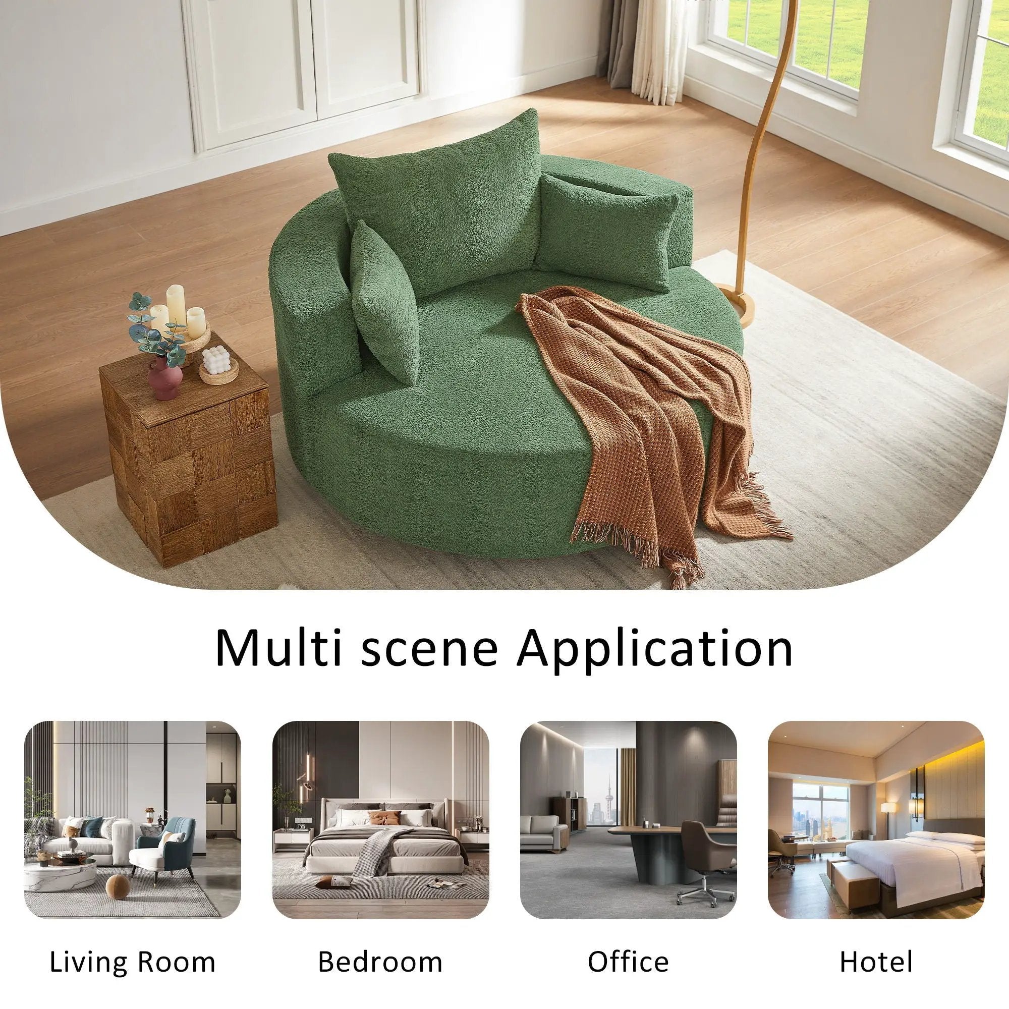 360° Swivel Accent Barrel Chair With 3 Removable Pillows For Living Room by HouseOfZazla