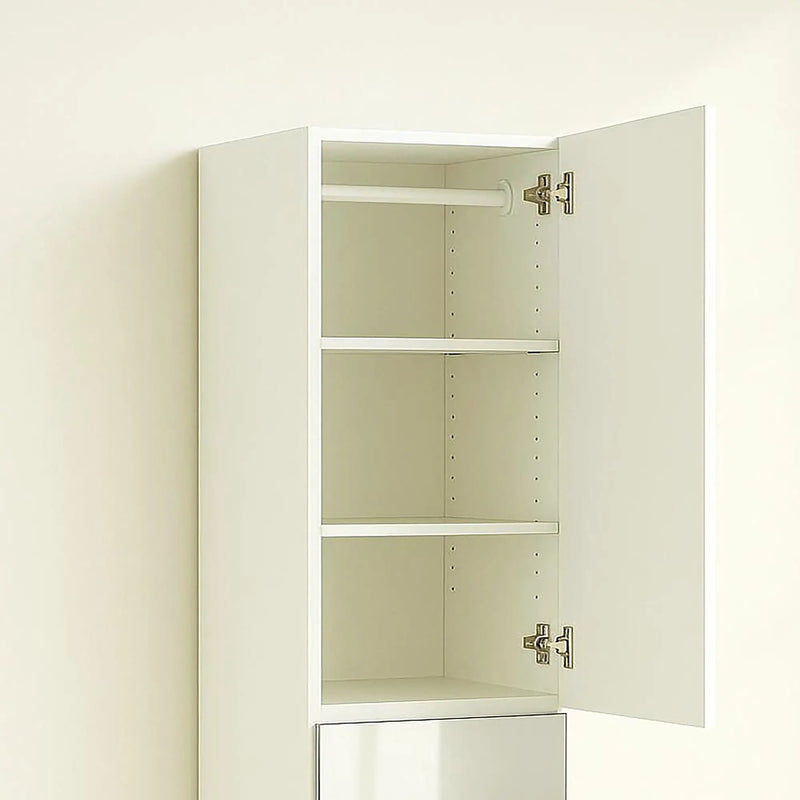Elise - Slim Modular Closet Cabinet With Mirror - White by HouseOfZazla