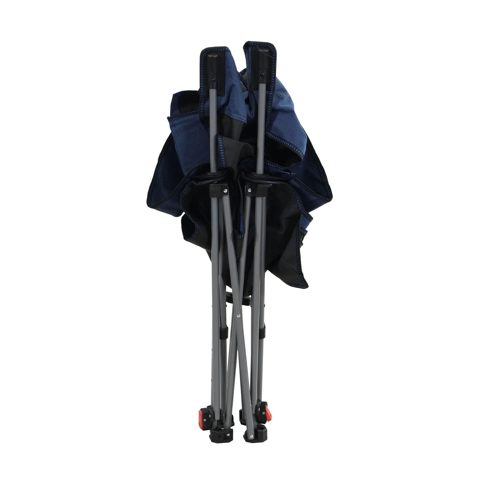 Outdoor Camping Chair With 3 Level Reclining, Side Pockets & Cup Holder, Folding With Carry Bag - Dark Blue by HouseOfZazla