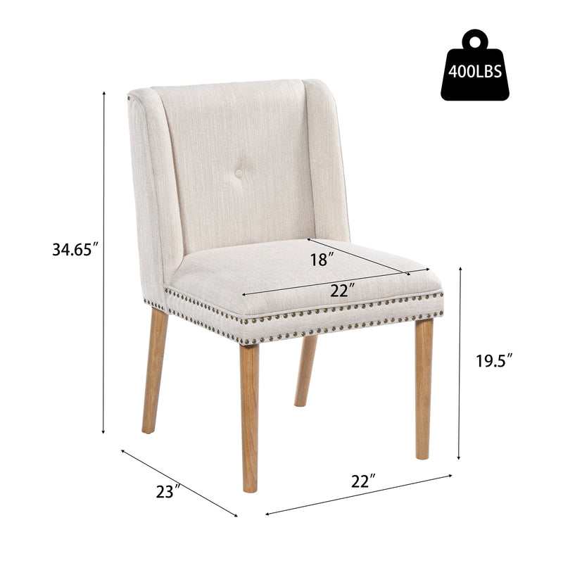 Light Luxury Rivet Upholstered Dining Chair Set of 2 by HouseOfZazla