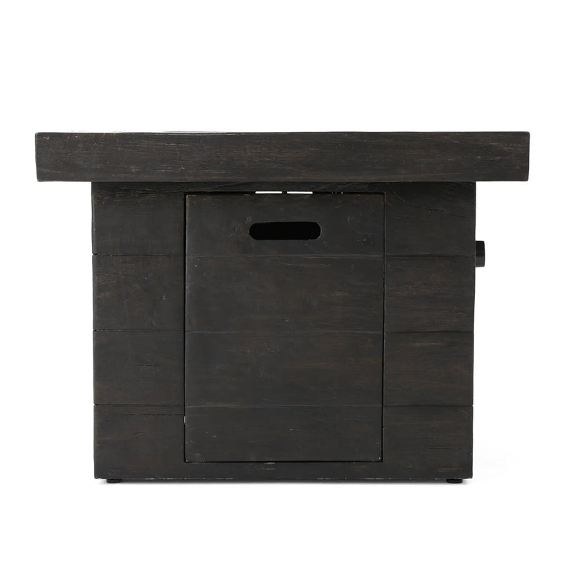 Anchorage 32'' Wood Square MGO Fire Pit Brown - 40,000 BTU by HouseOfZazla